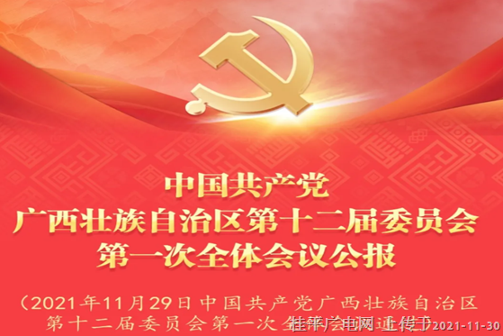 中国共产党广西壮族自治区第十二届委员会第一次全体会议公报