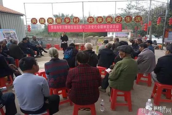 贵港市宣讲员到河口村宣讲自治区第十二次党代会精神