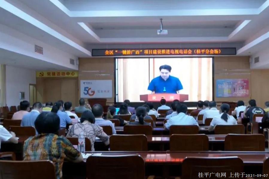 桂平市组织收看全区“一键游广西”项目建设推进电视电话会议