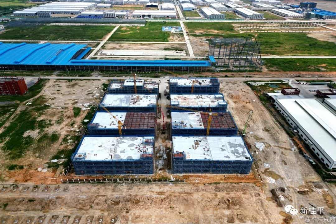 桂平市标准厂房项目所有框架结构全部施工完成